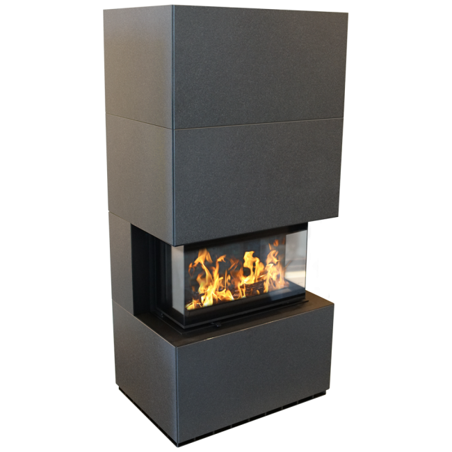 Modular fireplace NBC 7 kW Ø 160 steel casing Black