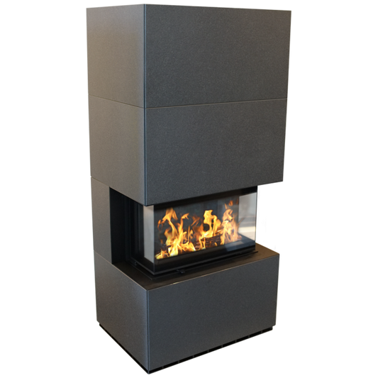 Modular fireplace NBC 7 kW Ø 160 steel casing Black