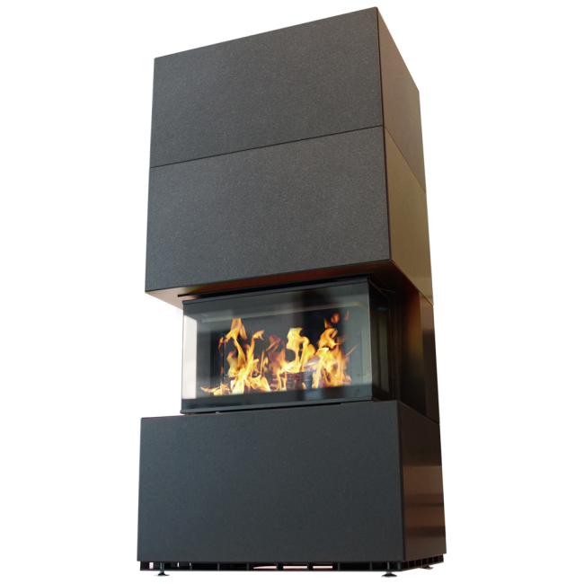 Modular fireplace NBC 7 kW Ø 160 steel casing Black