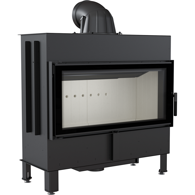 AIR HEATING FIREPLACE IN STEEL LUCY 16 KW Ø 200 WITH MSK CONTROL