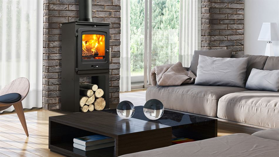 P1 Contemporary Multifuel Stove High Legs