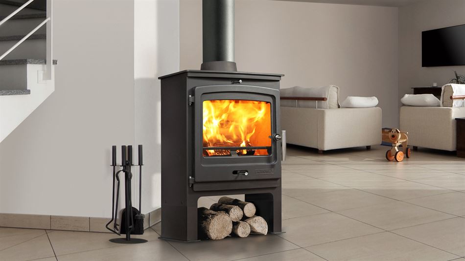 P2 Contemporary Multifuel Stove Low Legs