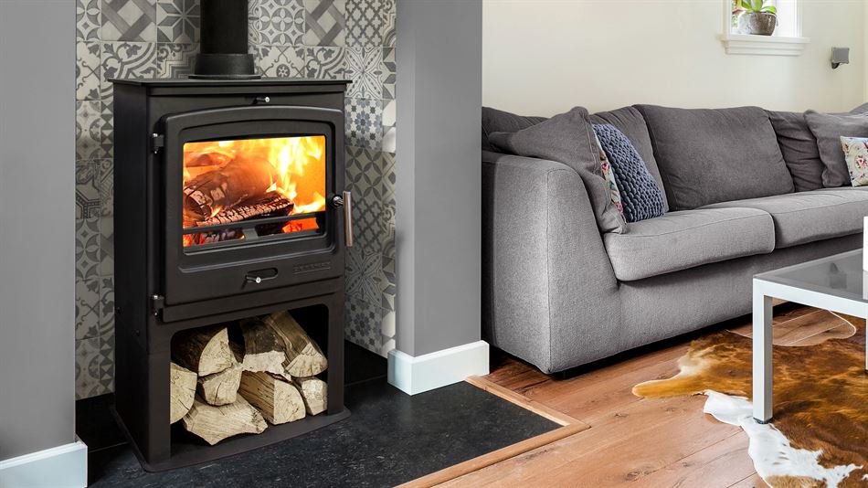 P2 Contemporary Multifuel Stove & Log Store