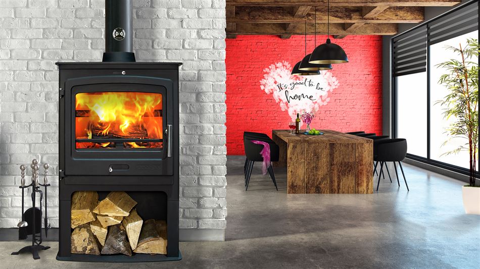 P2 Contemporary Multifuel Stove & Log Store