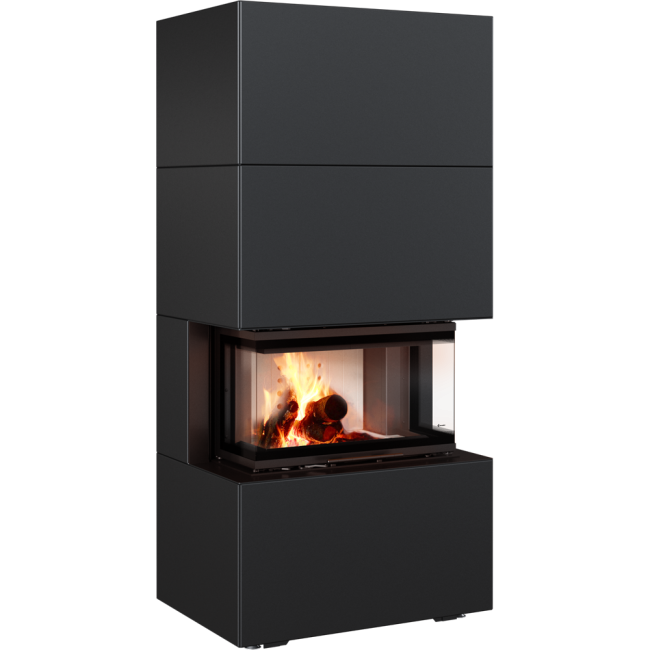 Modular fireplace NBC/EASY BOX 7 kW Ø 160 steel casing Black