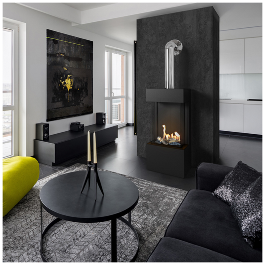 Modular gas fireplace LEO 45/68 natural gas 6,5 kW Ø 100/150