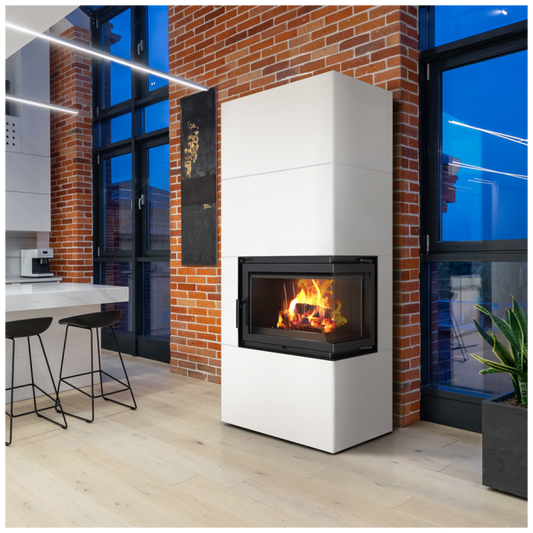 Modular fireplace Box 8 kW Ø 200 Bianco