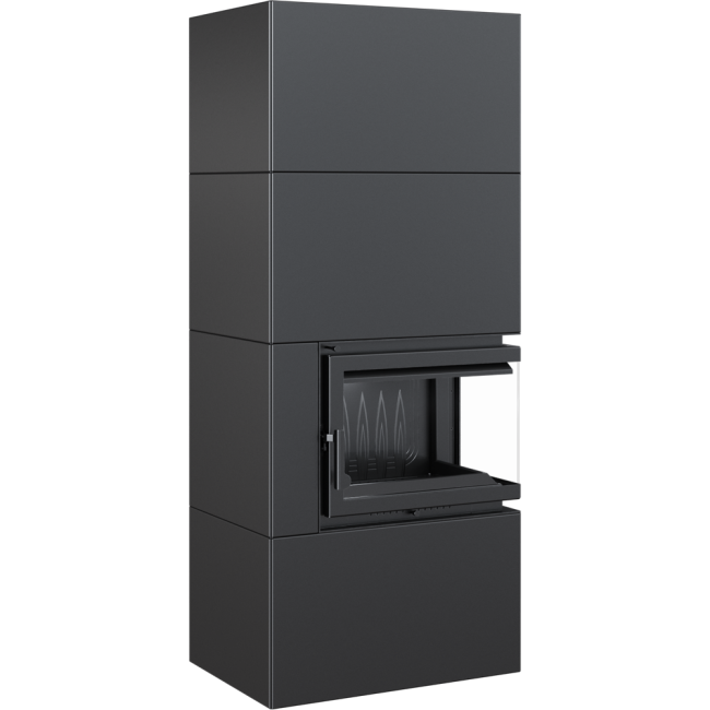 Modular fireplace Box 8 kW Ø 200 Black