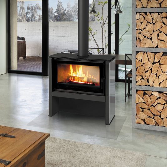 JUNO Black/White - Freestanding Modern/Contemporary Stove Wood/ Log Burner