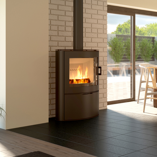 Stove AB s/2 Fireplace - Free Standing Curved Contemporary Wood burning Stove