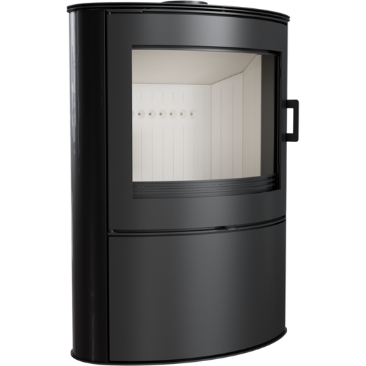 Stove AB 2 Black Tiles Free Standing Curved Contemporary Wood burning Stove 8kW