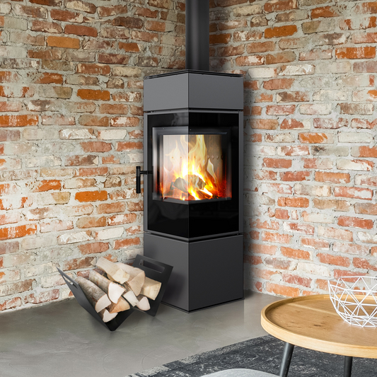 THOR8 Modern Free Standing Corner Contemporary Stove Wood Burner Log Burner